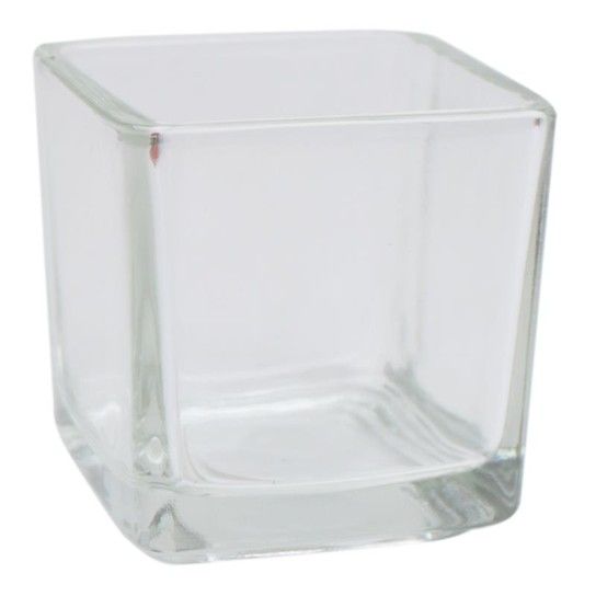 Porta Velas Vidro Quadrado 5cm