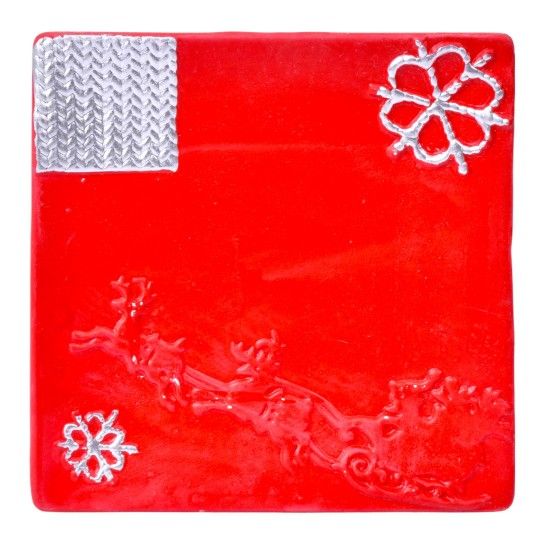 Prato Quadrado de Cerâmica