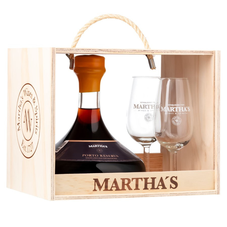 Vinho Do Porto Tawny Martha'S Colheita Decanter + 2 Copos 75 Cl