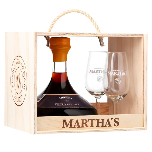 Vinho do Porto Tawny Martha's Colheita Decanter + 2 Copos 75 CL