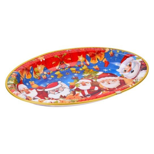Prato decoração de Plastico de Natal em redondo