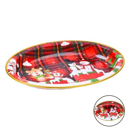 Prato decoração de Plastico de Natal em redondo