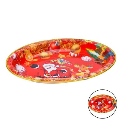 Prato decoração de Plastico de Natal em redondo
