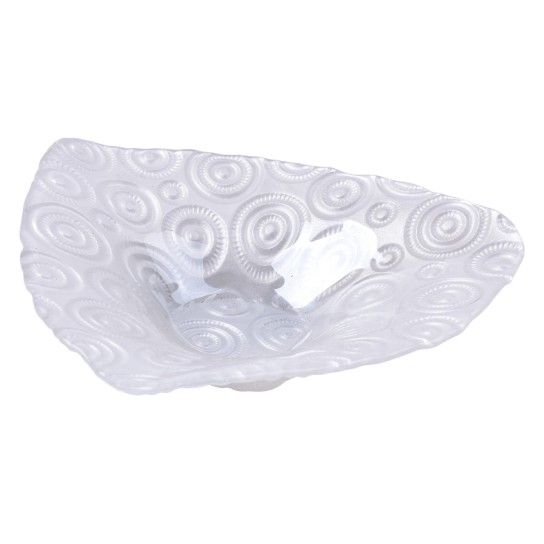 Prato de Vidro Triangular Branco