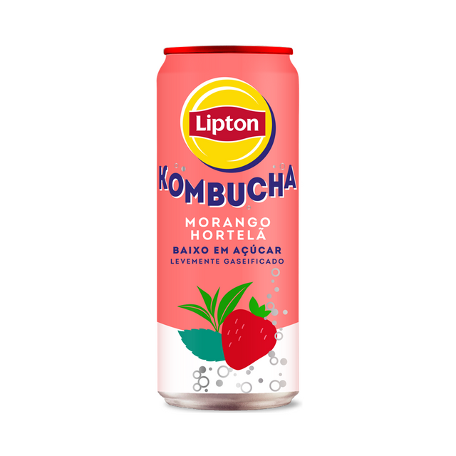 Lipton Kombucha Morango / Hortelã Lata 33 Cl